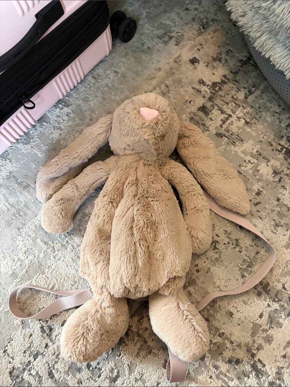Jellycat Bashful Beige Bunny Backpack Toy - Soft Beige Comfort